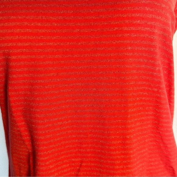 lululemon racerback tank red and grey size large 10 12 fitted long stripe - Picture 6 of 7